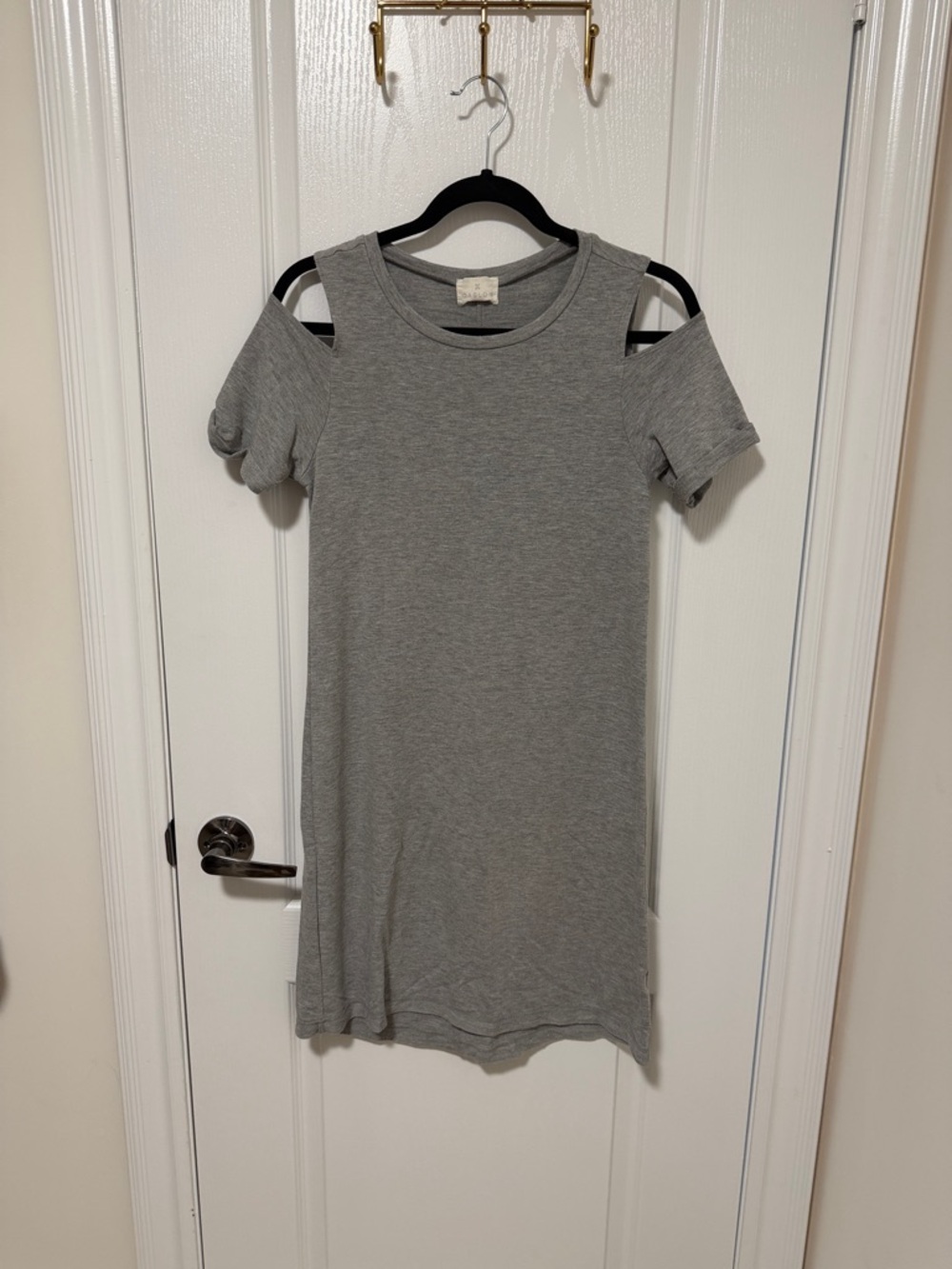 Caslon Gray Cold-Shoulder Mini Dress